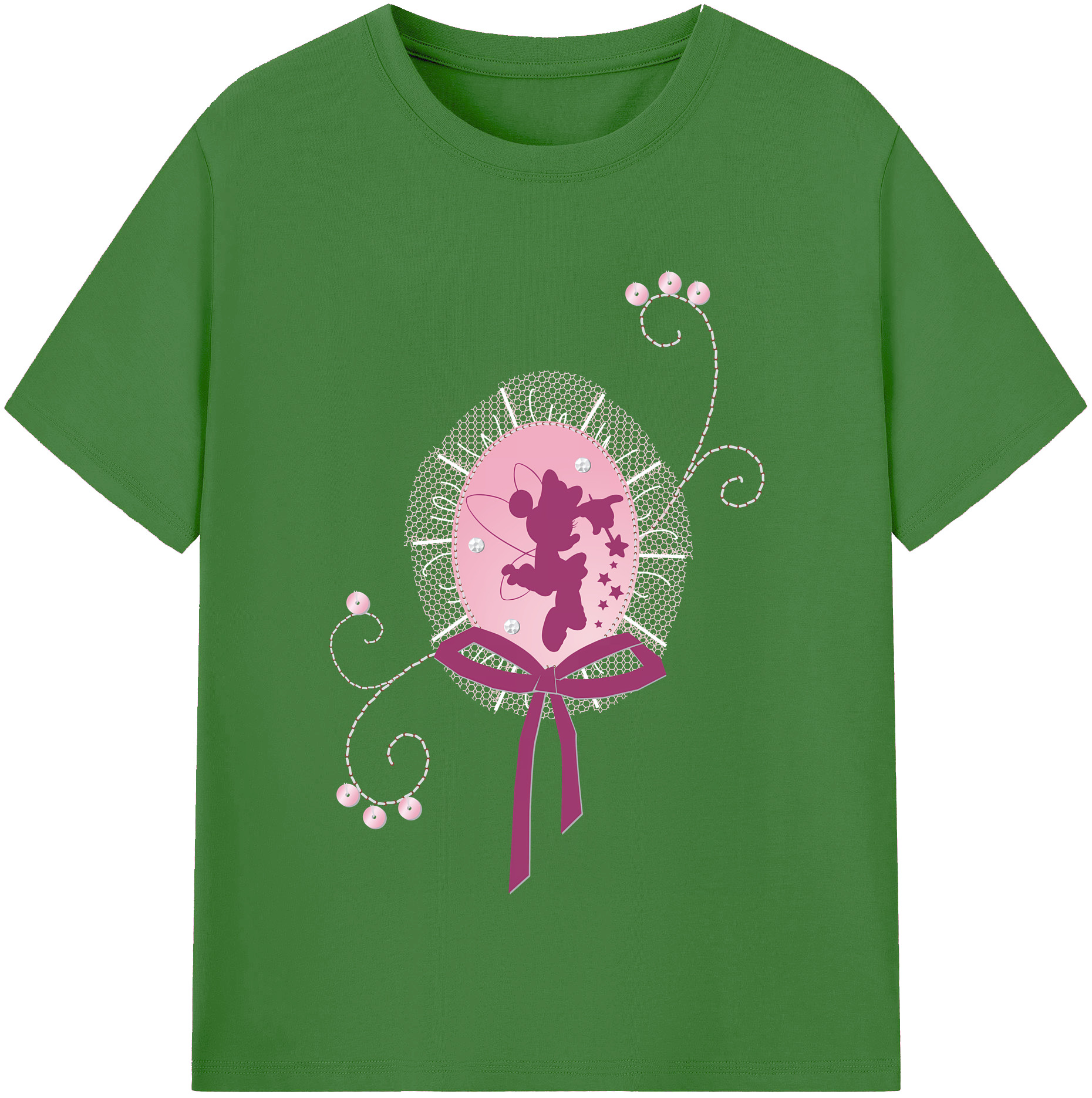 （画像用） ミッキーマウス Mickey Mouse レディースカジュアルプリントTシャツ（綿100％）